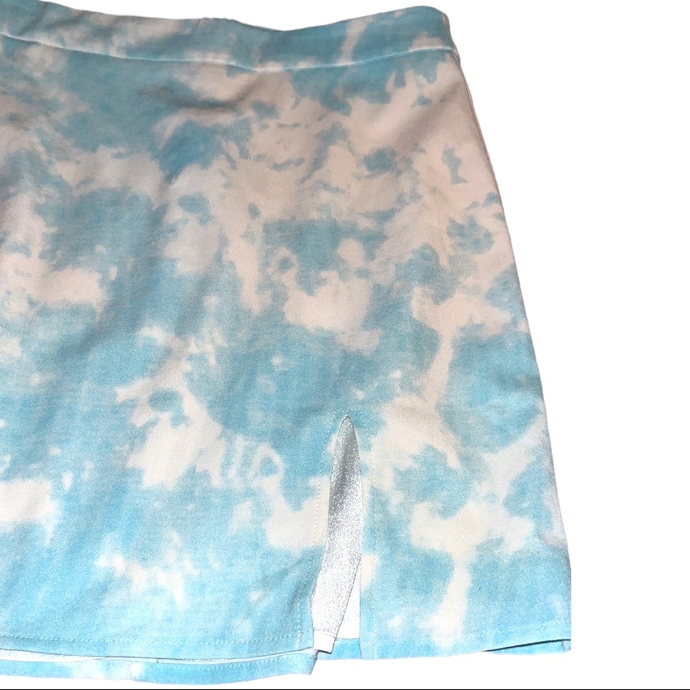 White Fox Boutique Sky Blue Mini Skirt Halter Top 2 Piece Set - Picture 5 of 11